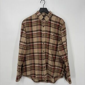 GH Bass Co Plaid Flannel Button Down Shirt Mens Size M Long Sleeve Cotton